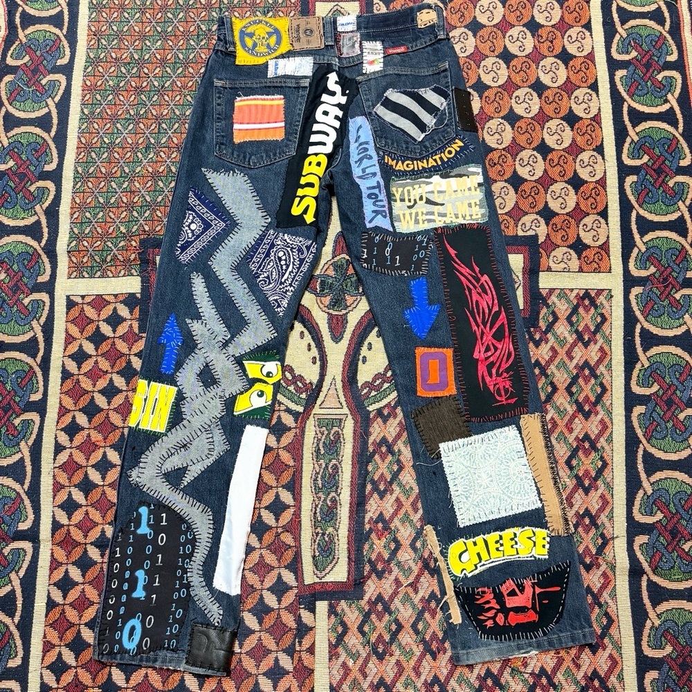 Custom Handstitched Patch Collage Style Wrangler … - image 2